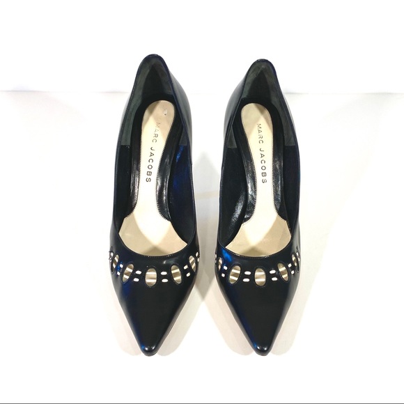 MARC JACOBS Black Leather Pump Shoes Size 9 - Picture 2 of 5
